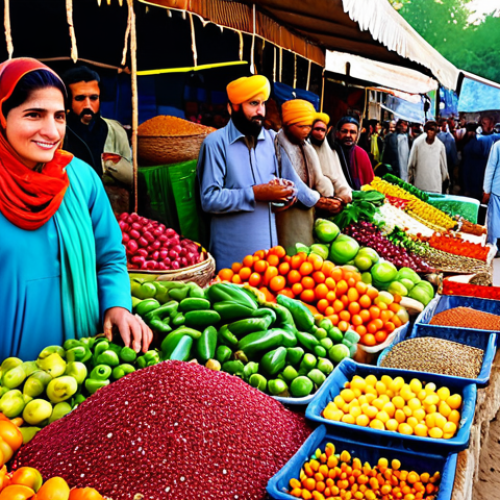 Home 17 **
"A vibrant rural market in Pakistan, filled with colorful produce, spices, and friendly vendors, fully clothed people, appropriate attire, safe for work, correct proportions, natural pose, professional photography, high quality, family-friendly, diverse crowd, well-formed hands, proper finger count, bustling atmosphere, daytime setting, modest clothing."
**