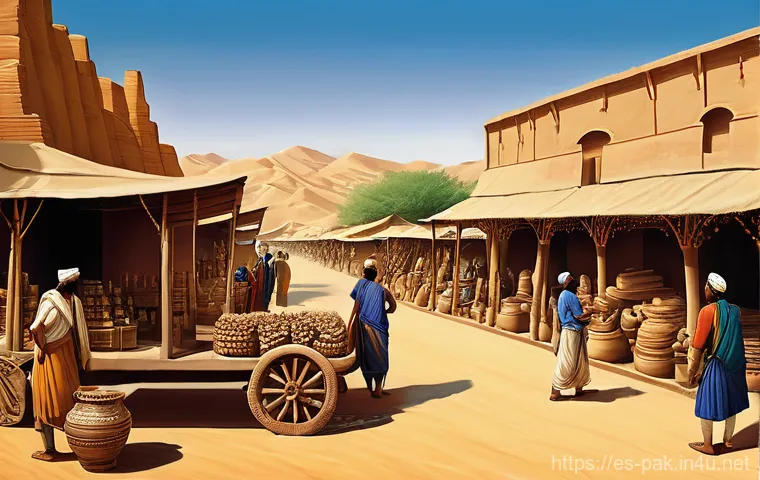 파키스탄 남부 인더스 문명 유적 - **Prompt: Harappan Artisans and Daily Life in a Courtyard**
    "An intimate scene within a sunlit c...